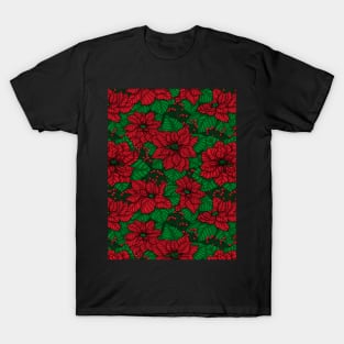 Poinsettia, Christmas pattern T-Shirt